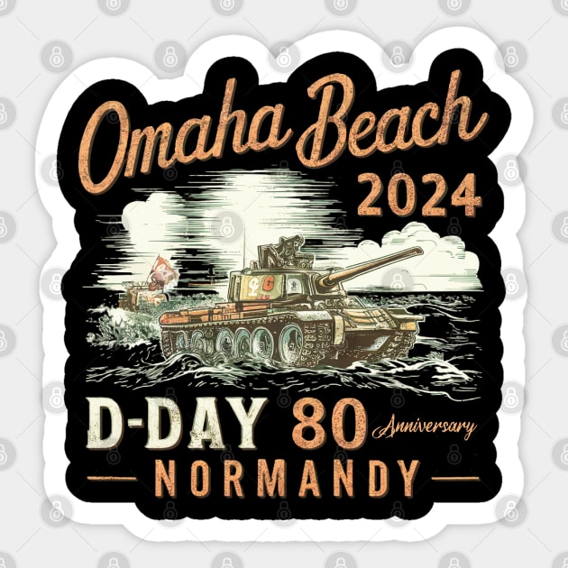 Omaha Beach 1944 D-Day 2024 80th Anniversary Normandy Sticker by mdr design